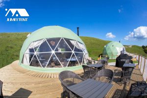 Glamping Dome tent with Green Canvas Cover