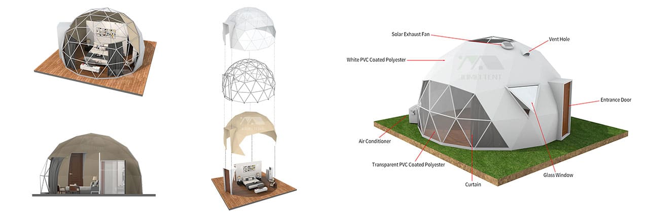 Glamping Dome Tent Rendring