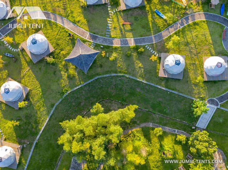 Glamping Dome Tent on the Grassland