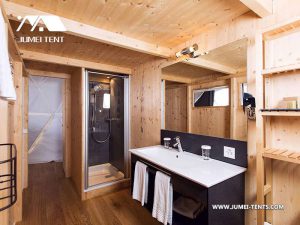 Shower and Sink in the Glamping Dome