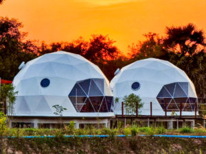 7M Domes with sunset