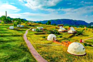 Glamping Domes, Safari Tents in a Grassland Glamping Resort