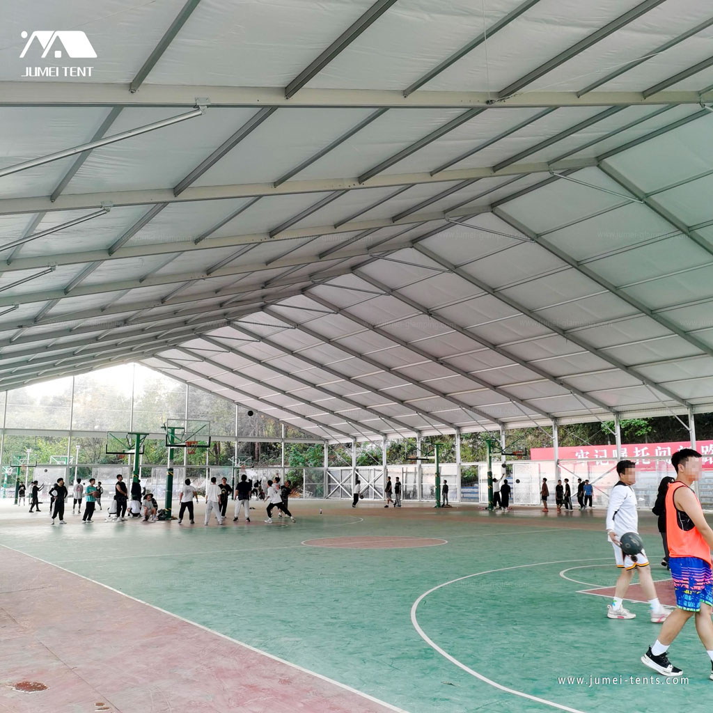 Inside the Large Clearspan Tent for 4 Basketball Courts